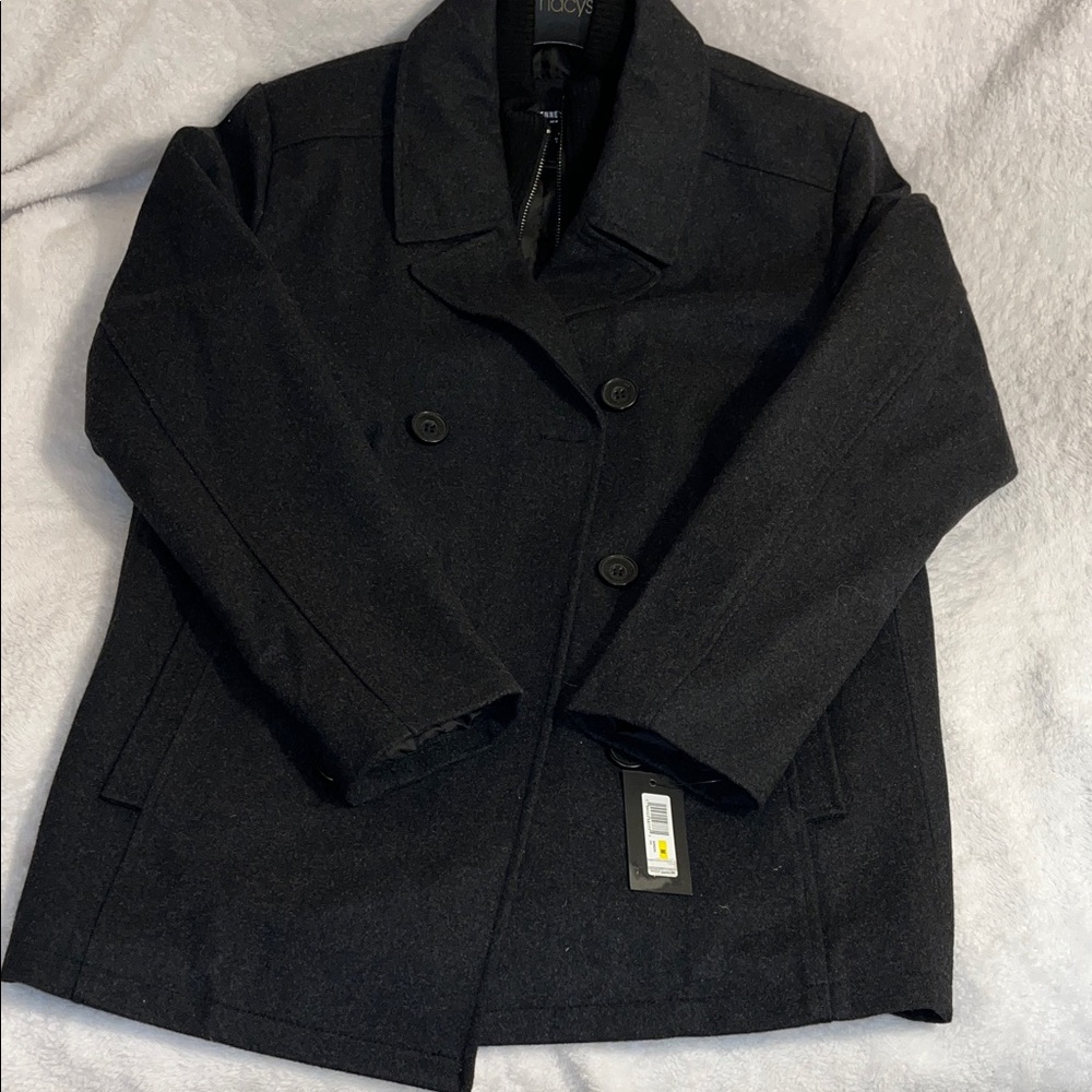 Kenneth Cole New York Black Pea Coat - Picture 6 of 15